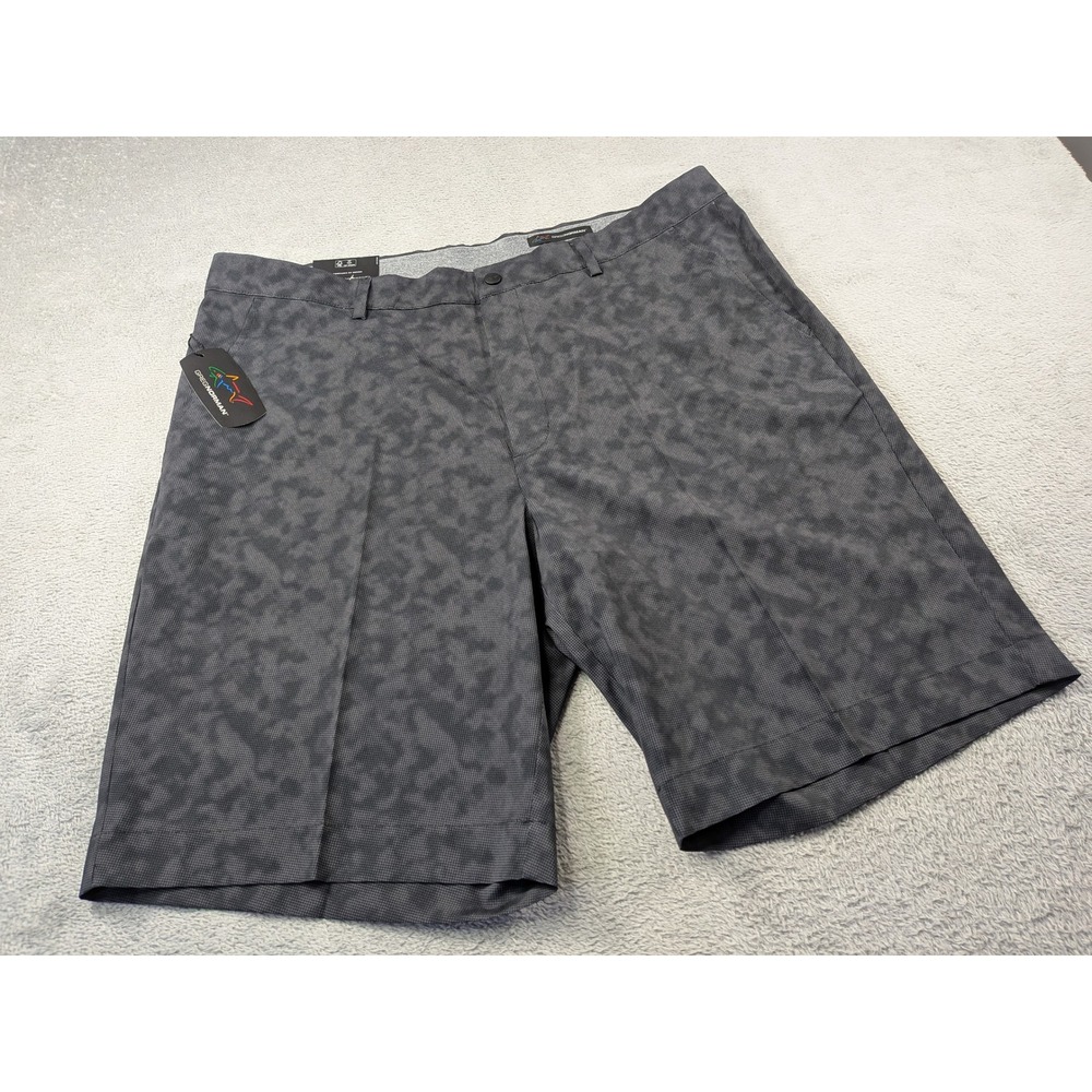 NWT Greg Norman Mens Golf Shorts 38 Black Grey Camo G7XOH864 Performance Stretch